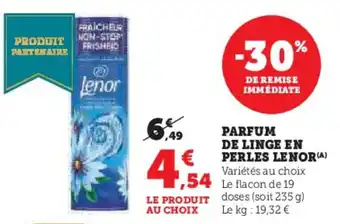 Hyper U Parfum de linge en perles lenor offre