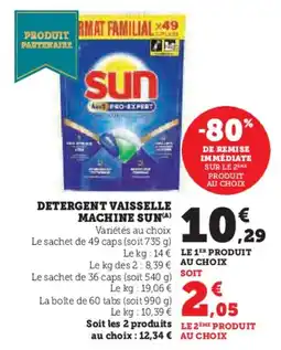 Hyper U Detergent vaisselle machine sun offre