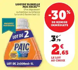 Hyper U Liquide vaisselle paic excel offre