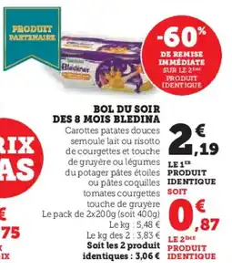 Hyper U Bol du soir des 8 mois bledina offre