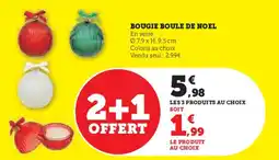 Hyper U Bougie boule de noel offre