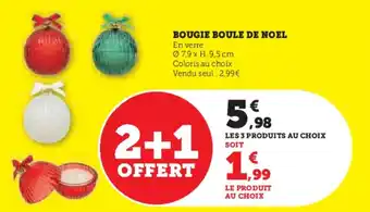 Hyper U Bougie boule de noel offre