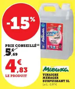 Hyper U Vinaigre menager surpuissant offre
