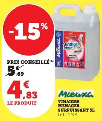 Hyper U Vinaigre menager surpuissant offre