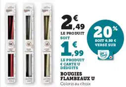 Hyper U Bougies flambeaux u offre