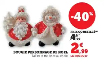Hyper U Bougie personnage de noel offre