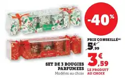 Hyper U Set de 3 bougies parfumees offre