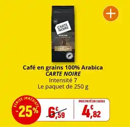 Coccimarket Café en grains 100% arabica carte noire offre