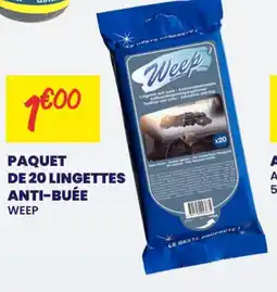Carter-Cash WEEP Paquet de 20 lingettes anti-buée offre