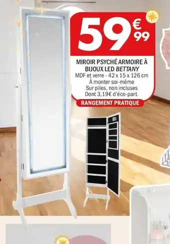 La Foir'Fouille Miroir psyché armoire à bijoux led bettany offre