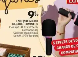 La Foir'Fouille Enceinte micro karaoke lumineux offre