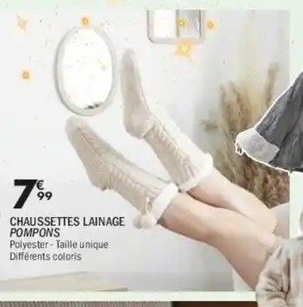 La Foir'Fouille Chaussettes lainage pompons offre