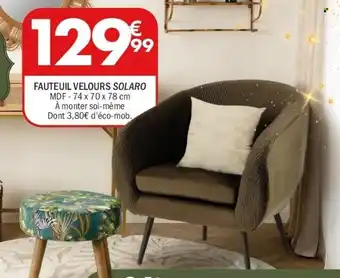 La Foir'Fouille Fauteuil velours solaro offre