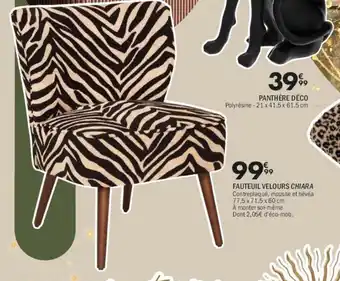 La Foir'Fouille Fauteuil velours chiara offre