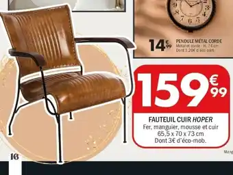 La Foir'Fouille Fauteuil cuir hoper offre