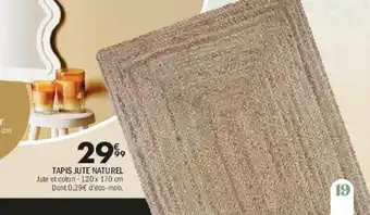 La Foir'Fouille Tapis jute naturel offre