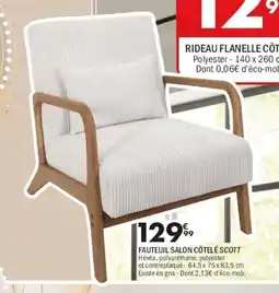La Foir'Fouille Fauteuil salon côtelé scott offre