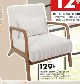 La Foir'Fouille Fauteuil salon côtelé scott offre