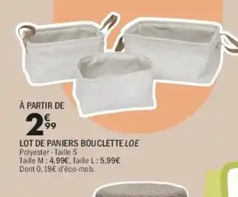 La Foir'Fouille Lot de paniers bouclette loe offre