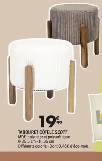 La Foir'Fouille Tabouret côtelé scott offre
