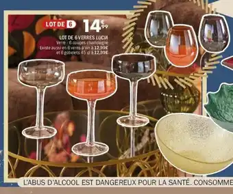 La Foir'Fouille Lot de 6 verres lucia offre