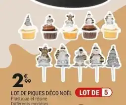 La Foir'Fouille Lot de piques déco noël offre