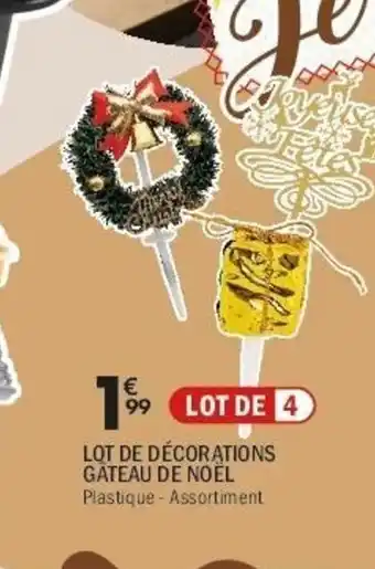 La Foir'Fouille Lot de décorations gâteau de noël offre