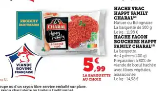 Super U CHARAL Hache vrac happy family offre