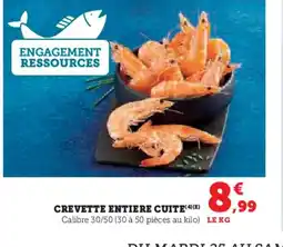 Super U Crevette entiere cuite offre