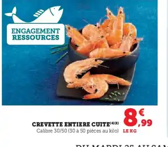 Super U Crevette entiere cuite offre