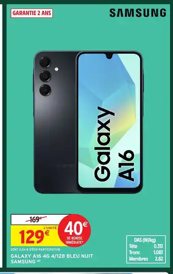 Intermarché Hyper SAMSUNG Galaxy a16 4g 4/128 bleu nuit offre
