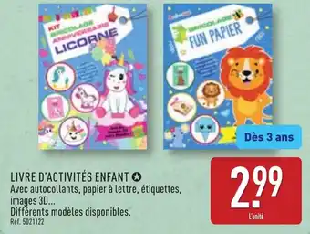 ALDI Livre d'activités enfant offre