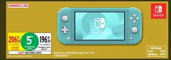 Intermarché Hyper NINTENDO SWITCH Console lite turquoise offre
