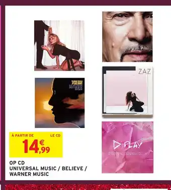 Intermarché Hyper Op cd universal music / believe / warner music offre