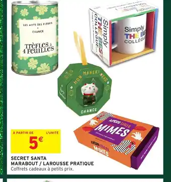 Intermarché Hyper Secret santa marabout / larousse pratique offre