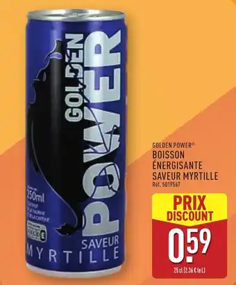 ALDI Golden power boisson énergisante saveur myrtille offre
