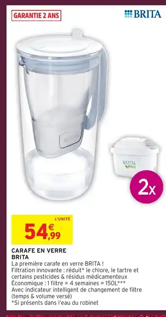 Intermarché Hyper BRITA Carafe en verre offre