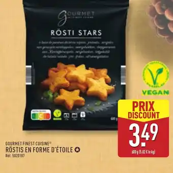 ALDI Gourmet finest cuisine röstis en forme d'étoile offre