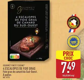 ALDI Gourmet finest cuisine 4 escalopes de foie gras offre