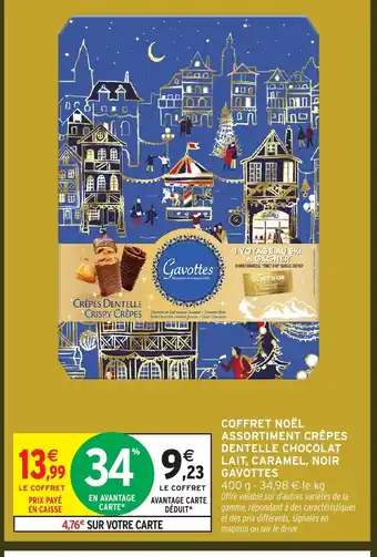 Intermarché Hyper GAVOTTES Coffret noël assortiment crêpes dentelle chocolat lait, caramel, noir 23 offre