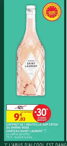 Intermarché Hyper CHÂTEAU SAINT LAURENT Coffret de 1 bouteille aop côtes du rhône rosé offre