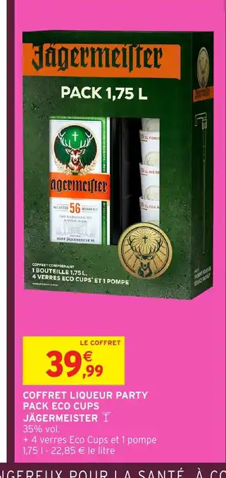 Intermarché Hyper JÄGERMEISTER Coffret liqueur party pack eco cups offre