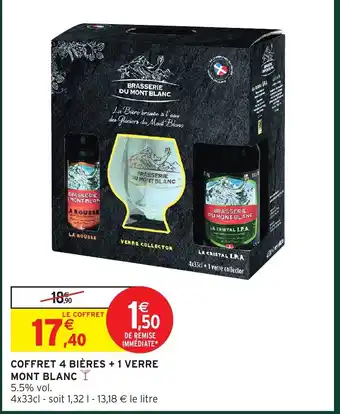 Intermarché Hyper MONT BLANC Coffret 4 bières + 1 verre offre