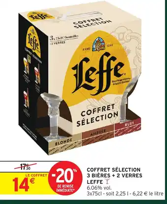 Intermarché Hyper LEFFE Coffret sélection 3 bières + 2 verres offre