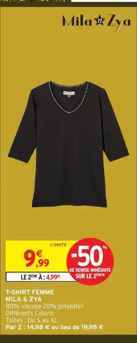 Intermarché Hyper T-shirt femme mila & zya offre