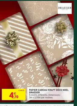 Intermarché Hyper Papier cadeau kraft déco noel draeger offre