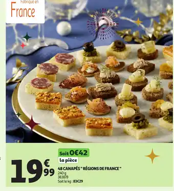 Auchan 48 canapés régions de france offre