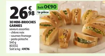 Auchan 30 mini-brioches garnies offre