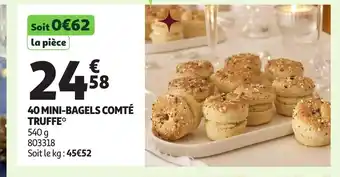 Auchan 40 mini-bagels comté truffe offre