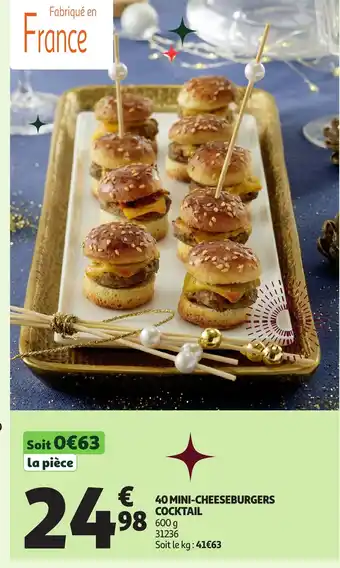 40 mini-cheeseburgers cocktail